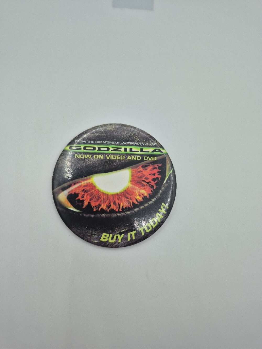 Godzilla DVD Promo Movie Badge Button Pin Pinback 1998